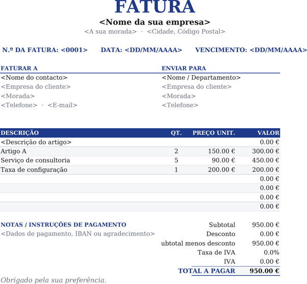 Modelo de fatura centralizado